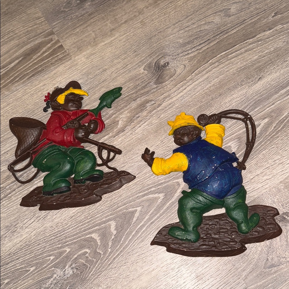 Sexton Painted Metal BoyFishermen Set 1970